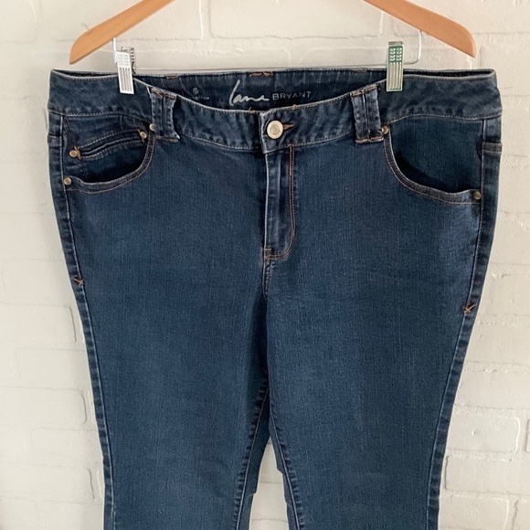 Lane Bryant Women’s Denim Jeans Dark Wash Straight leg Boot Cut Sz 22 - Picture 7 of 14